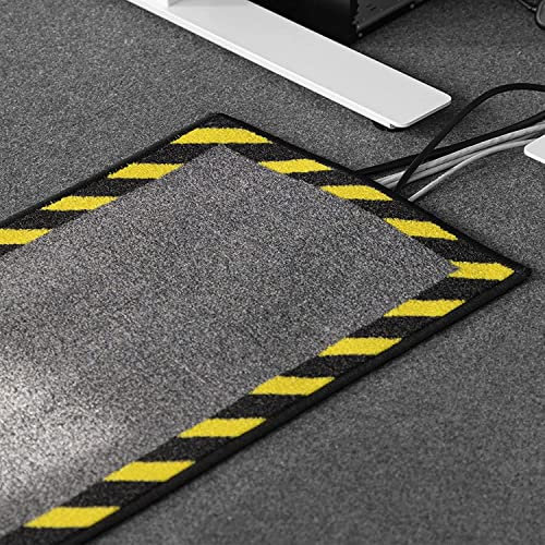 Protection de câble – Protection contre les trébuchements avec bordure chaude – Tapis de sécurité pour bureau et entrepôts – Dos en latex antidérapant – Tapis de câble de sol – Tapis de protection
