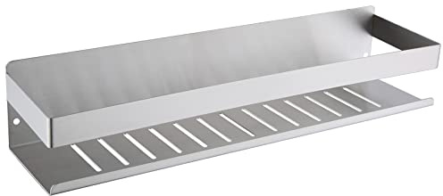 KigKog® Mensola da Doccia Senza Foratura - Antiruggine SUS304 Acciaio Inossidabile Nichel Spazzolato Mensola per Bagno Autoadesiva da 40CM,K07-40BN