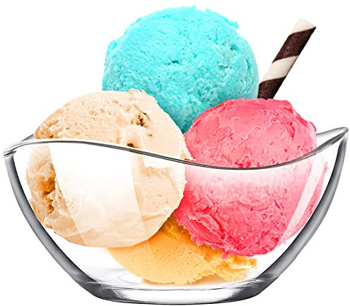 Konzept 11 - Juego de 2 cuencos de cristal, cuencos de cristal de 10 cm para postre, ensalada de frutas, aperitivos, salsas, cuencos de cereales transparentes, cuencos pequeños