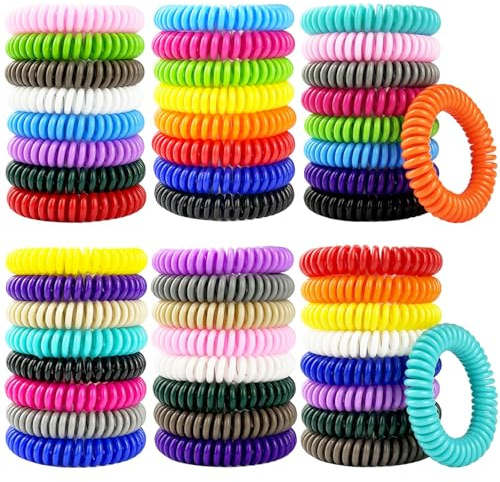 Mosquito Repellent Bracelets 50 Pack, Individually Wrapped Mosquito Repellent Bands with 60 Pcs Mosquito Repellent Stickers, DEET-Free Mosquito Wristbands Patches for Adults and Kids Indoor Outdoor