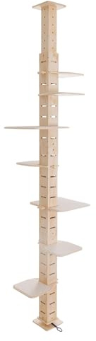 Road Kratzbaum, Katzenleiter bis zur Decke, höhenverstellbar (250-291cm), extrem hoch, 7-Ebenen-Katzenbaum, Einrichtungsideal für Wohnzimmer & Schlafzimmer