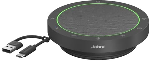 Jabra Speak2 55 Wireless Bluetooth Speakerphone (2025 Edition) - Portable with 4 Noise-Cancelling Mics - Microsoft Teams Certified - Dark Grey
