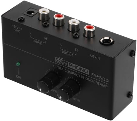 Veemoon Preamplificador De Fono para Tocadiscos Doméstico Amplificador Estéreo Metálico Preamplificador De Phono Altavoz Amplificador