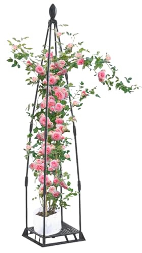 Befeixue Enrejado para plantas trepadoras para exteriores, rejilla para plantas de metal, marco inoxidable, como ayuda para plantas en maceta, invernadero, balcón, terraza