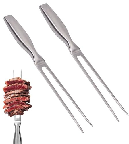 2 pezzi Forchetta da Carne in Acciaio Inox 27 cm Forchettone Barbecue Forchette per Arrosti Forchetta Carne con Manico per Barbecue Cucina Tacchino Arrosto