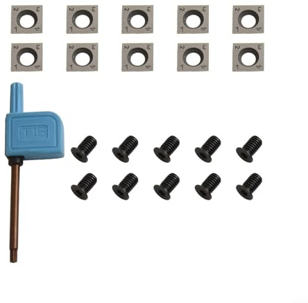 UrbanHui Inserts de rechange pour tour à bois, 14 x 14 x 2 mm, pointes carrées à 4 bords en carbure de tungstène pour bois, panneaux de particules, MDF/HDF