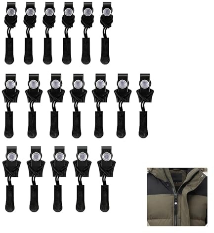 Kit universal de reparación de cremalleras, 18 piezas para tallas #3, #5 y #8 en nailon, plástico y metal, Correderas duraderas para una reparación fácil y rápida de su ropa, bolsos y zapatos