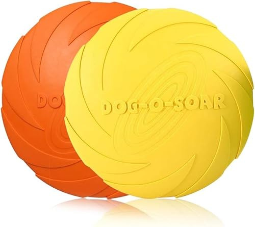 PETCUTE Hund Frisbee hund flygande skiva interaktiv leksak för hundar träning frisbee 2 delar ø 18 cm