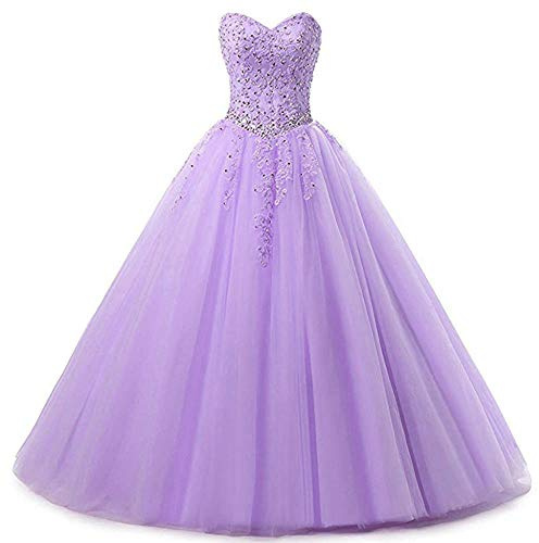 Zorayi - Vestido formal de noche de tul largo para mujer Color lila. 34