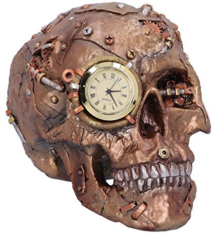 Nemesis Now Figura de Esqueleto Steampunk de Calavera desechada, Bronce, 19 cm