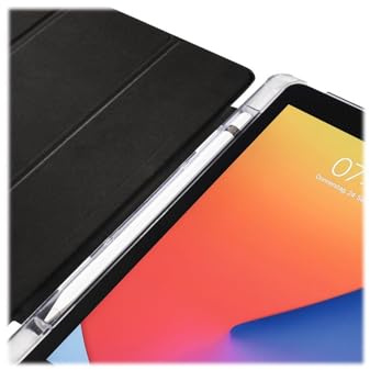 Hama Hülle für Apple iPad 2021/2020 / 2019 10.2 (aufklappbares Case Apple Tablet 10,2 Zoll Gen. 7/8/9, Schutzhülle mit Standfunktion Stiftfach, transparente Rückseite, magnetisches Cover) schwarz