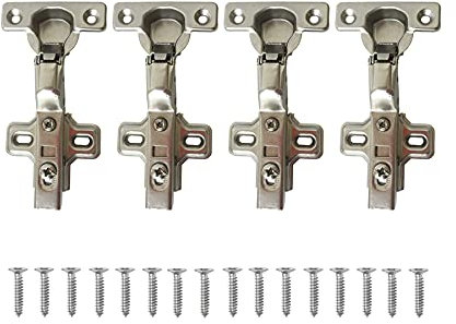 LIKERAINY 95 Degree Inset Hinges 26mm with Damper Soft Closing Clip on Assembly Kitchen Cabinet Cupboard Wardrobe Door Hinge Pack of 4