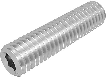 Tornillo prisionero SECCARO con punta cónica M5 x 20 mm, acero inoxidable V2A VA A2, DIN 913 / ISO 4026, hexágono interior, 20 piezas