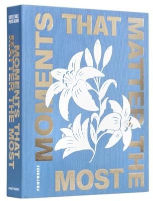 Printworks Moments that Matter the Most - Fotoalbum 4x6 - Elegantes Himmelblaues Couchtischbuch für Fotos & Notizen - 30-seitiges großes Erinnerungsbuch - durchdachte Geschenkidee - Blau