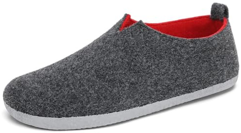 Mishansha Zapatillas Casa Hombre Pantuflas Fieltro Mujer Indoor Invierno Cerradas Zapatillas Fieltro Cómodas Zapatilla de Casa Zapatos Casas Negro,Gr.38