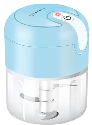 EASYSPEED Electric Garlic Chopper 1Cup, Mini USB Type-C Charging Wireless Food Processor with 304 Stainless,2 Sharp Blades, Portable Kitchen Meat Grinder for Onion,Garlic,Ginger, Chili,Fruit,Baby Food