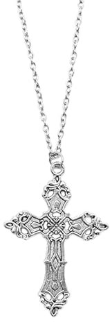DUINIU Gothic Cross Pendant - Silver Women's & Men's Necklace