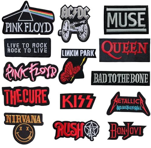 TYXHXTF 14 Stück BüGelflicken, Flicken zum Aufbügeln, Patches Zum AufbüGeln, Bestickte Aufnäher, Bügel Patches, für Kleidung Jeans T-Shirt Taschen Textilien