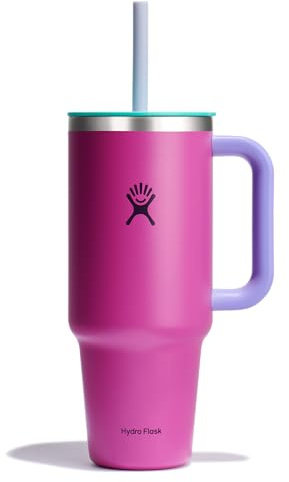 Hydro Flask 40 Oz Travel Tumbler with Handle, Lid and Straw - Insulated Stainless Steel in 40 Oz Holiday Punch