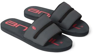 Animal Wave Mens Slider - Lightweight Casual Sandals with EVA Cushioning - Autumn, Winter, Beach, Pool, Walking & Outdoors Charcoal Adult Shoe Size 11