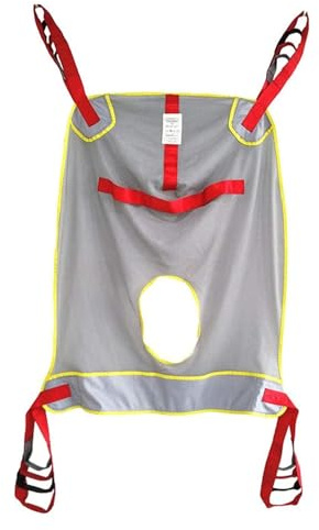 Harnais de Transfert Médical Ajustable avec Ouverture WC - Sangle de Levage Complète pour Douche, Fauteuil Roulant et Toilettes - Tissu Mesh Respirant pour Personnes Âgées, à Mobilité Réduite