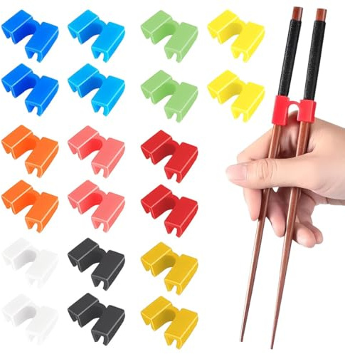 BDEPSTR Palillos Reutilizables Ayudante,20 Piezas Palillos Ayudante,Ayudantes de Entrenador de Palillo,para Adultos y Niños,para Principiantes y Entrenadores de Habilidades Culinarias