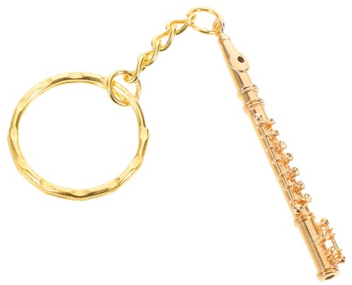 iplusmile Portachiavi Flauto Mini in Metallo Argento, Design Vintage Delicato e Resistente, come Ciondolo per Chiavi o Zaini per Amanti della Musica