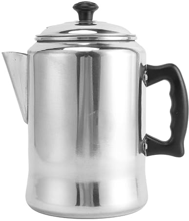 Bouilloire à thé 3L, percolateur à café classique en acier inoxydable de 12 tasses, percolateur en aluminium avec bec en forme de V, bol à eau chaude avec poignée anti-chaleur