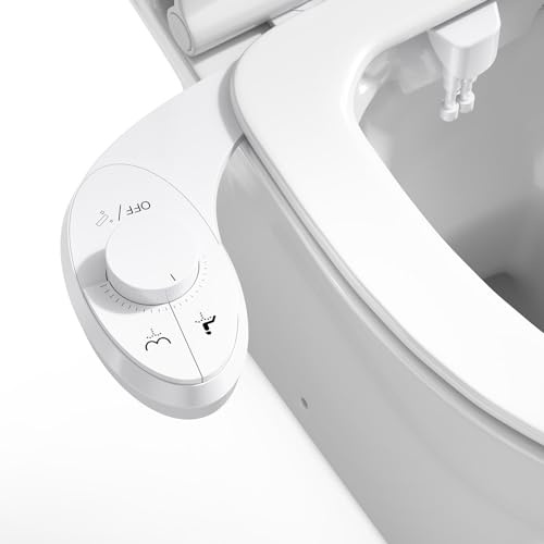 Aomdom Bidet Per WC, Bidet ultra sottile e minimalista Pressostato regolabile Bidet per WC Acqua Fredda bidet portatile per WC non elettrico Doppio Ugello Acqua Frontale & Lavaggio Posteriore Bidet