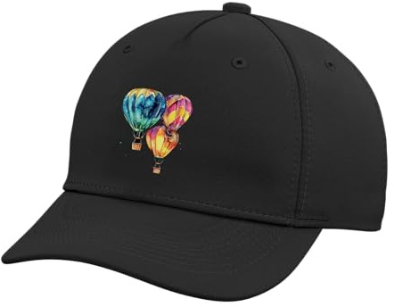 Hot Air Balloon Ride Festival Hot Air Ballooning Adjustable Printed Baseball Hat, Black