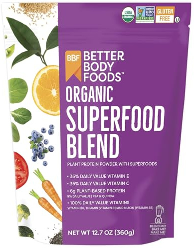 BetterBody Foods Organic Superfood Powder with Protein, Vitamins C, E, and B12 (12.7 oz.)