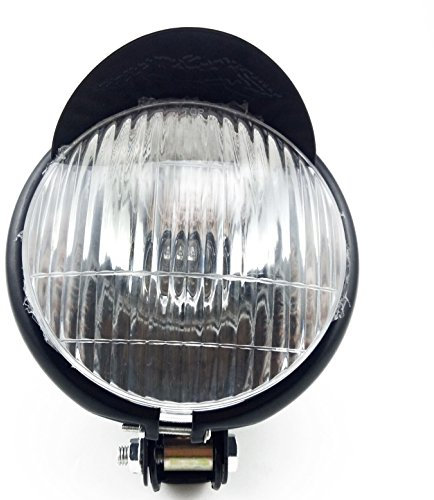 Anzene 5,5 phare de moto pour Cruiser Chopper Cafe Racer Bobber personnalisé tête noire lampe