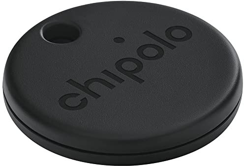 Chipolo ONE Spot - Key Finder, localizzatore Bluetooth per chiavi, borsa, Funziona con il network Apple Find My - Trova-oggetti con portachiavi (Quasi Nero)