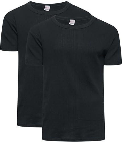 DOLCE ENVY Men's Thermal 2 Pack Half Sleeve Tops Warm Base Layer for Winter Suitable for Daily Use High Performance Half Sleeves Tops (UK, Alpha, L, Regular, Regular, 2 Black)