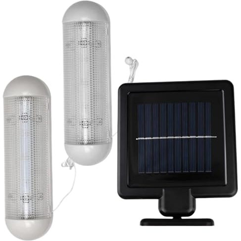 Solar Camping Lights for Tents, Solar Shed Light with Pull String, LED Double-lamp Solar Panels for Sheds, Wall Mounted Solar Lights Indoor for Garden Corridor Greenhouse