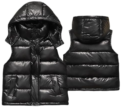 SEAUR Gilet Matelassé D'hiver pour Filles 2-12 Ans Manteau sans Manche Enfant Unisex Chaud Doudoune sans Manches Léger