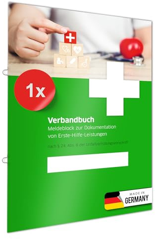 PRIMUS PRINT Verbandbuch - Unfallbuch - Erste-Hilfe Dokumentation - Meldebuch DSGVO konform - A5 Format - Ringösenheftung und Abrissperforation - Gewerbe, Arbeit und Erste-Hilfe-Maßnahmen [Einzeln]
