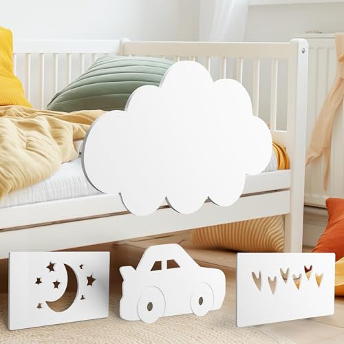 zovis Holz-Rausfallschutz für Kinderbetten - Sicherheit im Schlaf | Wolke (weiß)