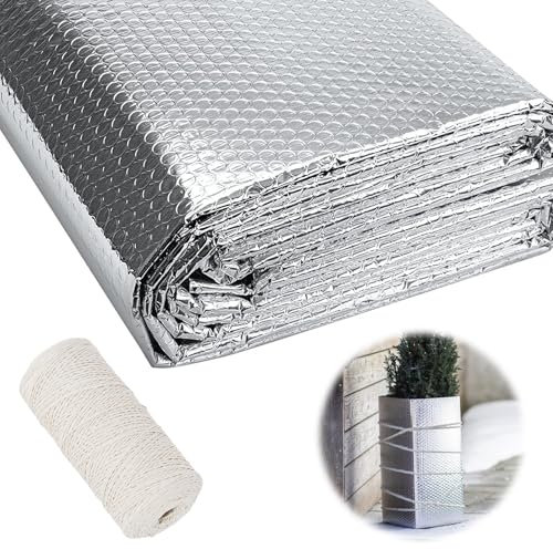 DAZZTIME Housse Hivernage Plante,Voile Hivernage Plante Exterieur 5 x 1 m,Housses de Protection pour Plantes,Film de Protection Contre Le Gel,Housse D'Hivernage pour Plantes en Pot