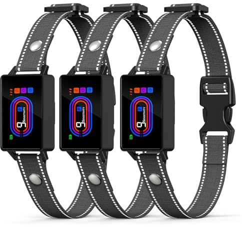 3 Pack Dog Bark Collar, 2025 Bark Collar for Large Medium Small Dogs 5-130 lbs - Smart Rechargeable Anti-Barking Training Collar with 10 Adjustable Sensitivity-Bark Collars with Beep Vibratio (3 Pack)