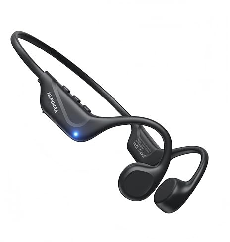 NXPGKEA Casque à conduction osseuse, Bluetooth 5.4 à oreilles ouvertes, étanche IPX5, résistant à la transpiration, résistant aux éclaboussures, longue durée de vie, casque pour la randonnée, le
