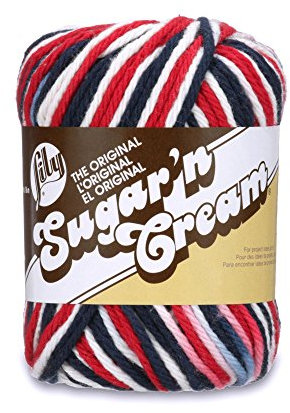 LILY SUGAR 'N CREAM -56.7G- RED WHITE & BLUE, 2 oz