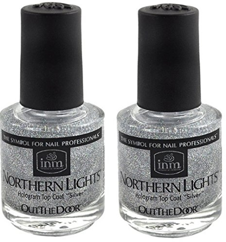 INM Northern Lights Hologram Silver Top Coat 2x