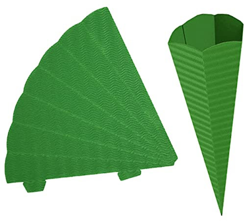 alles-meine.de GmbH Schultüte - Rohling Wellpappe - grün/dunkelgrün - 33-100 cm - Größe wählbar - mit/ohne Kunststoff Spitze - Zuckertüte zum selber Basteln - 6 eckig - Bem..