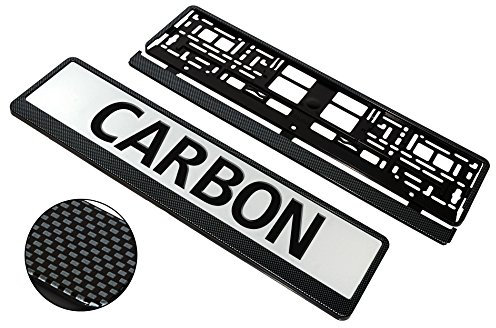 Master of trading PAIR (2X) CARBON APPEARANCE CAR REGISTRATION LICENSE NUMBER PLATE HOLDERS FRAMES