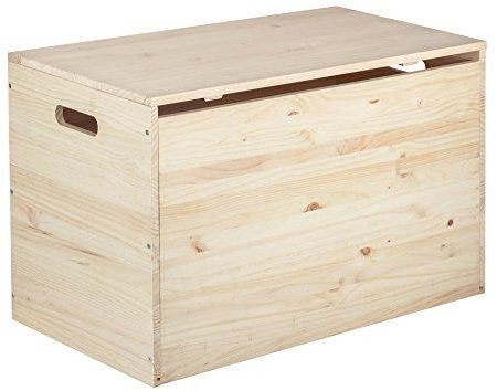 Arcón baúl de almacenaje de madera maciza de pino 50x80x40cm