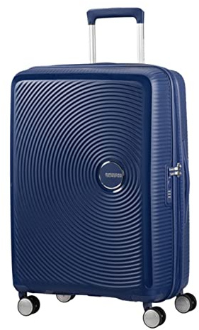 American Tourister Soundbox - Spinner M Expandible Maleta, 67 cm, 71.5/81 L, Azul (Midnight Navy)