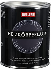 OELLERS Heizkörperlack, 1 Liter, RAL 5014 Taubenblau, Vergilbungsschutz, glänzend, temperaturbeständig, beste Ergebnisse für exklusive Oberflächen
