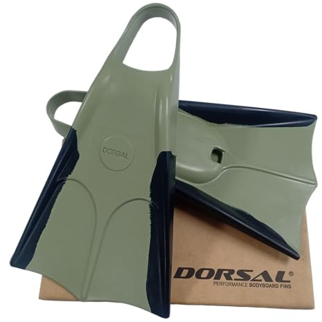 DORSAL Bodyboard Bodysurfing Floating Swimfins (Flippers) Black/Green Small - Mens US Size 7 - 8