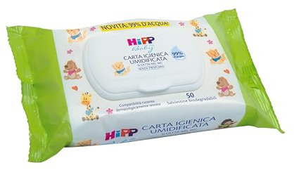 HiPP - Baby - Carta Igienica Umidificata per Neonati, Pelli Normali e Sensibili, 6 Confezioni da 50 Salviettine